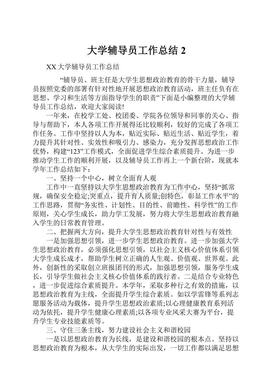 大学辅导员工作总结2.docx