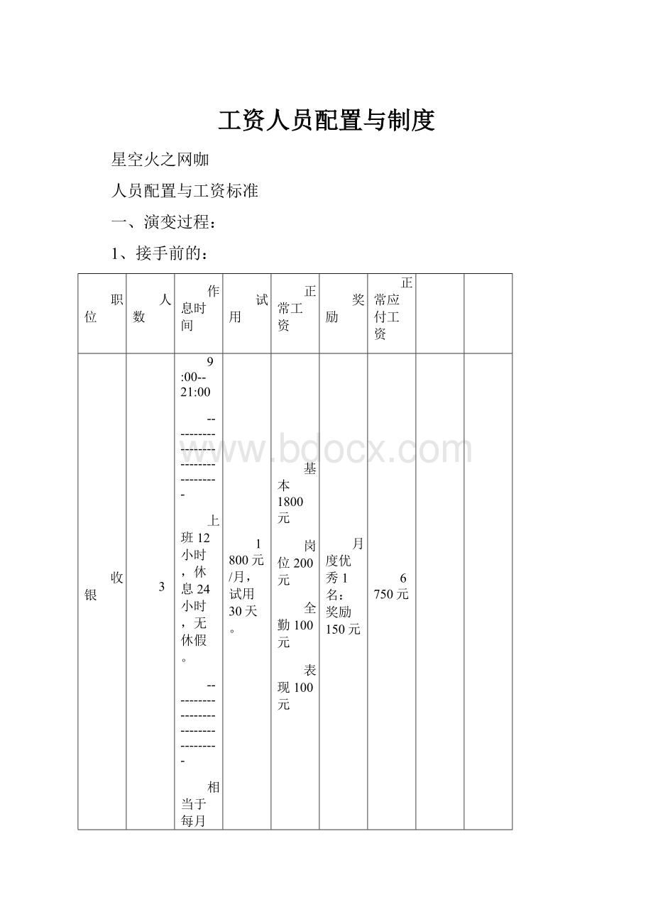 工资人员配置与制度.docx