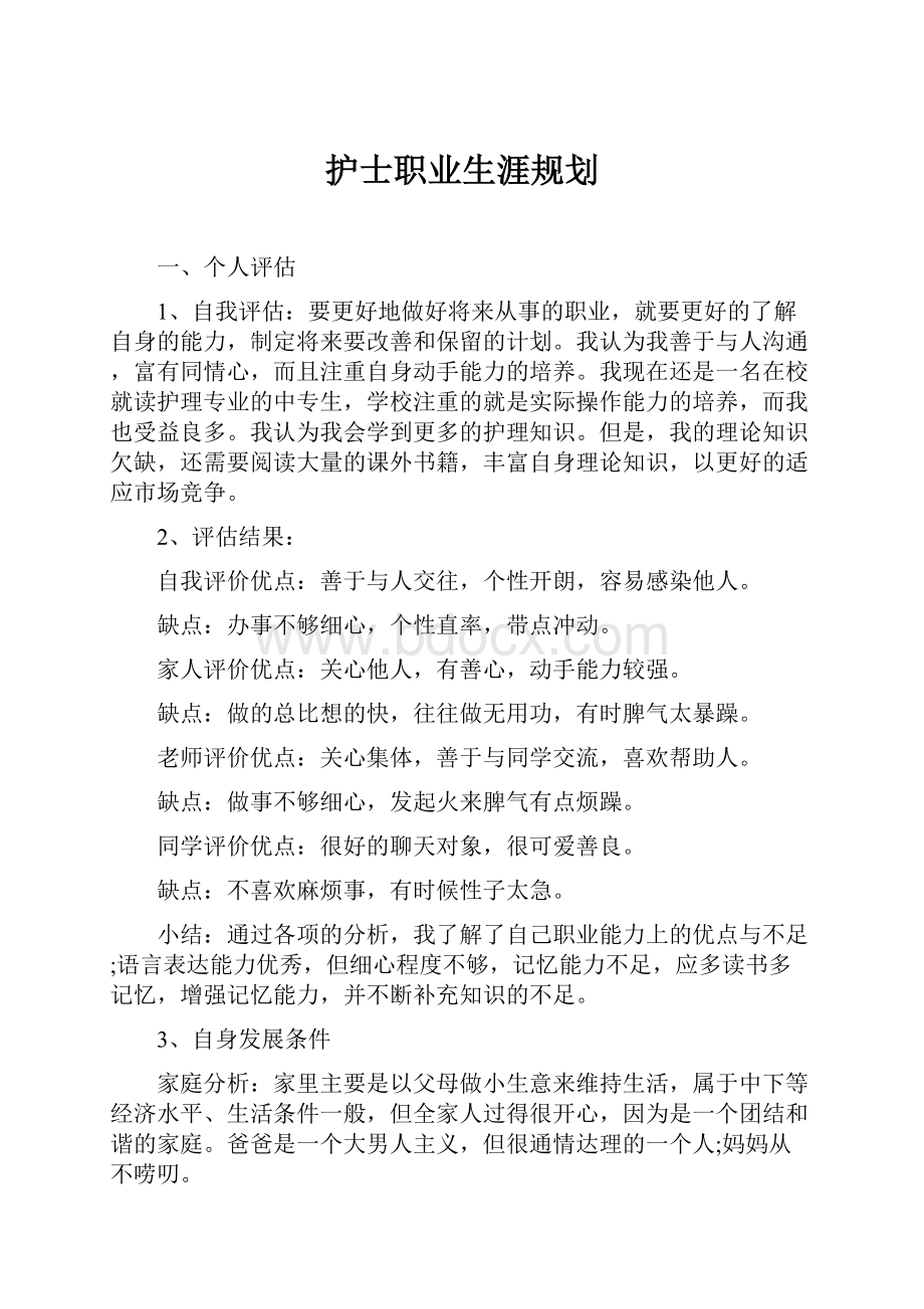 护士职业生涯规划.docx