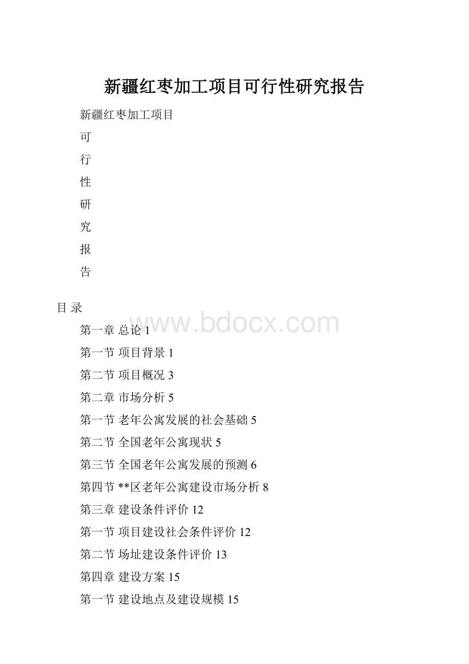 新疆红枣加工项目可行性研究报告.docx