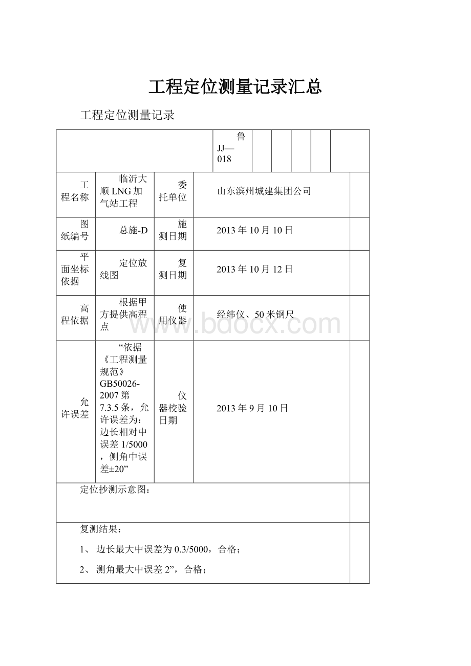 工程定位测量记录汇总.docx