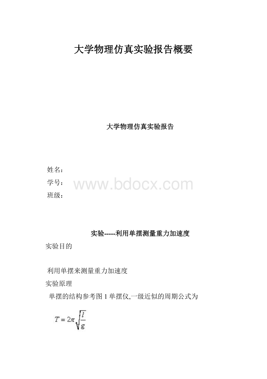 大学物理仿真实验报告概要.docx