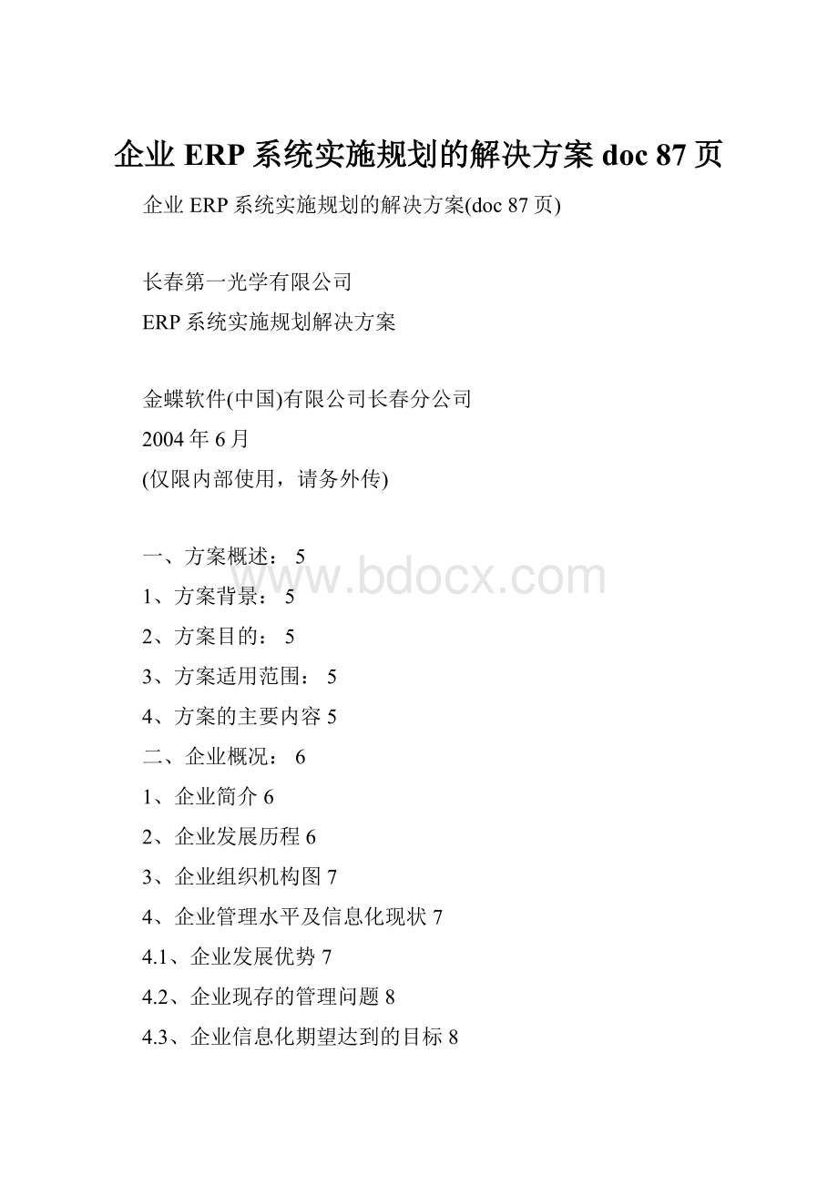 企业ERP系统实施规划的解决方案doc 87页.docx