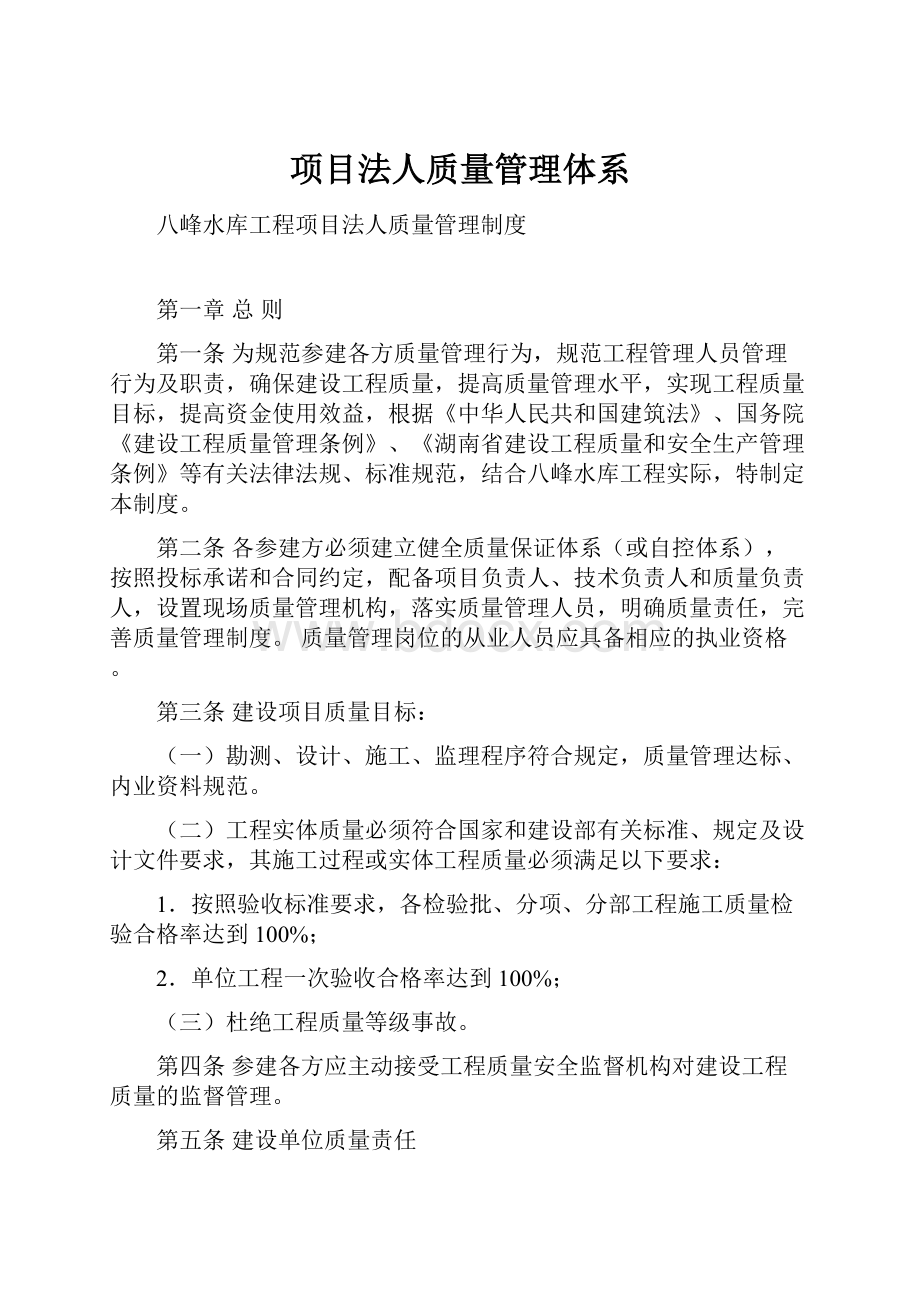 项目法人质量管理体系.docx