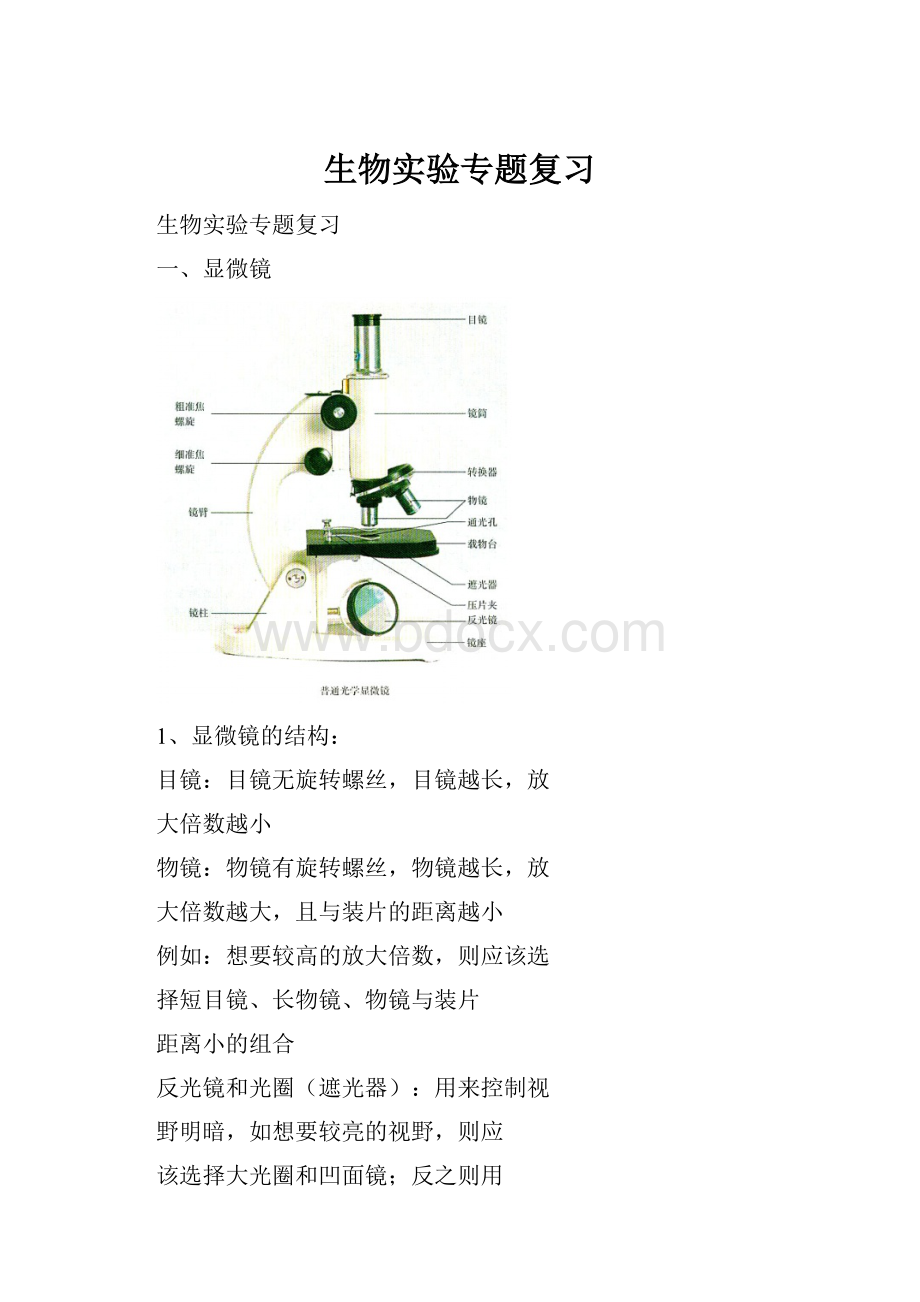 生物实验专题复习.docx_第1页