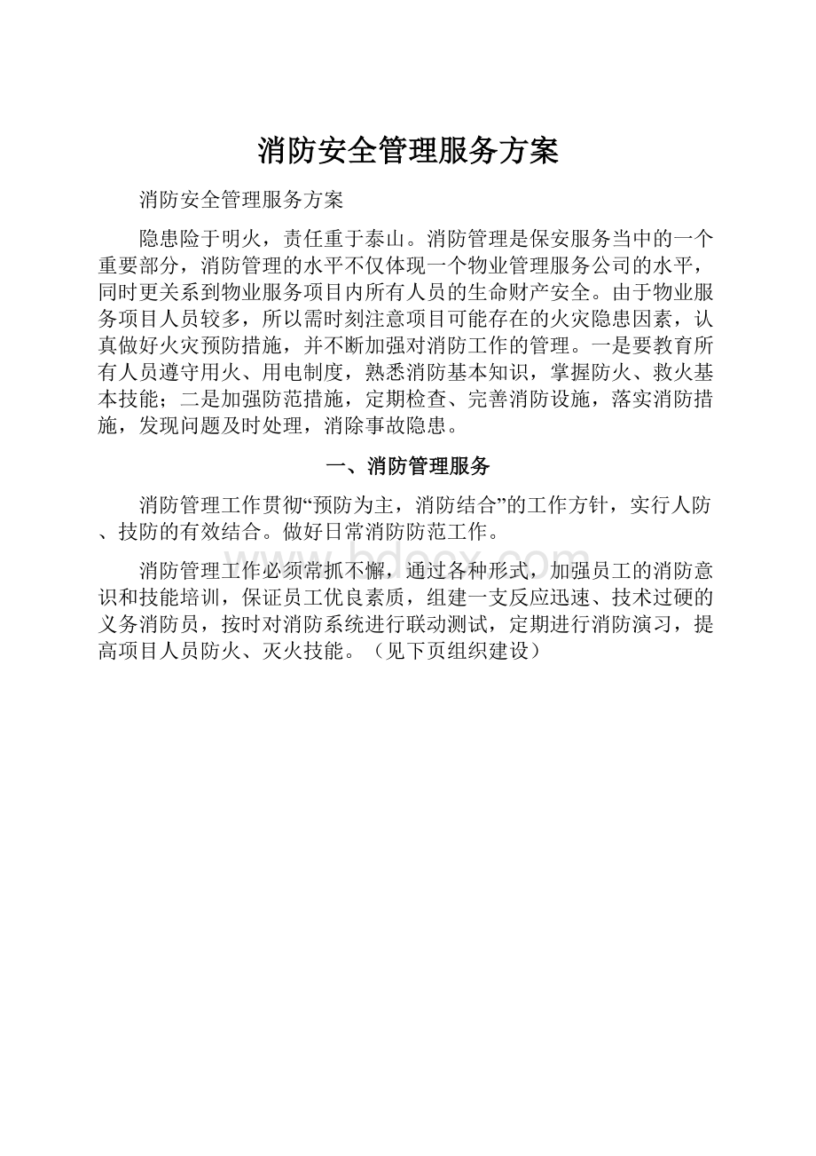 消防安全管理服务方案.docx_第1页