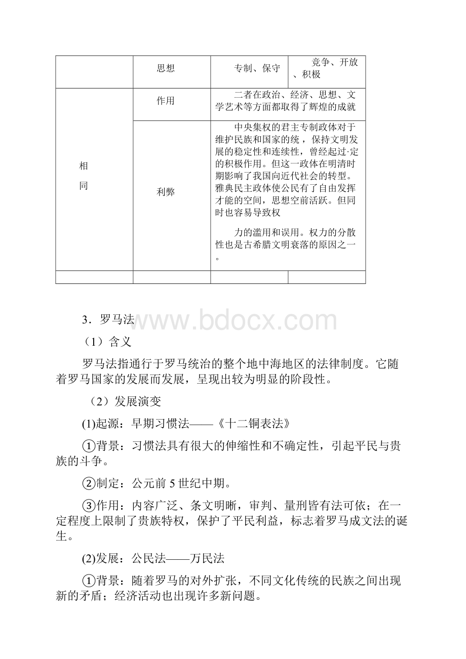 人教版届高考历史一轮复习知识归纳古希腊古罗马的政治.docx_第2页