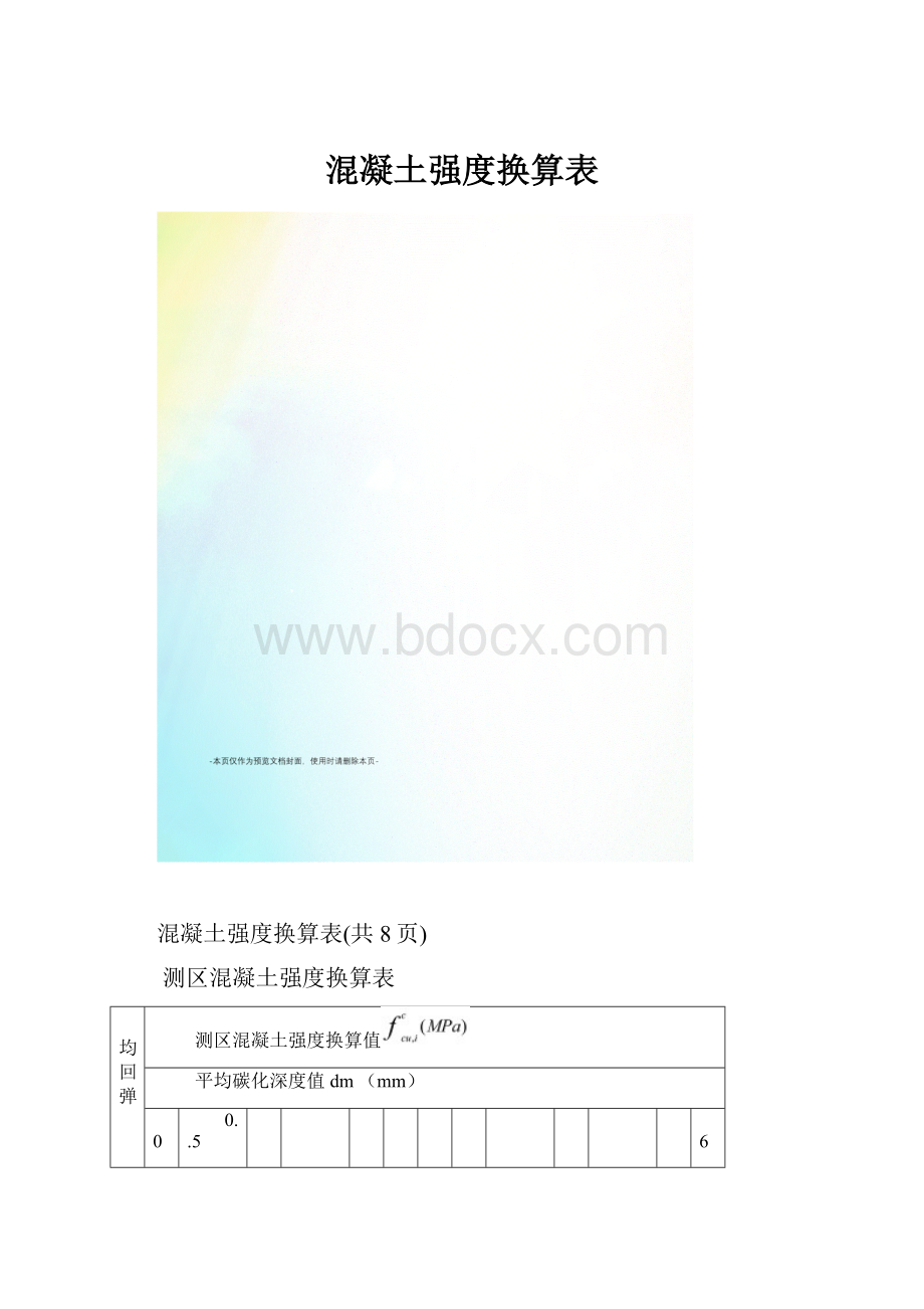 混凝土强度换算表.docx