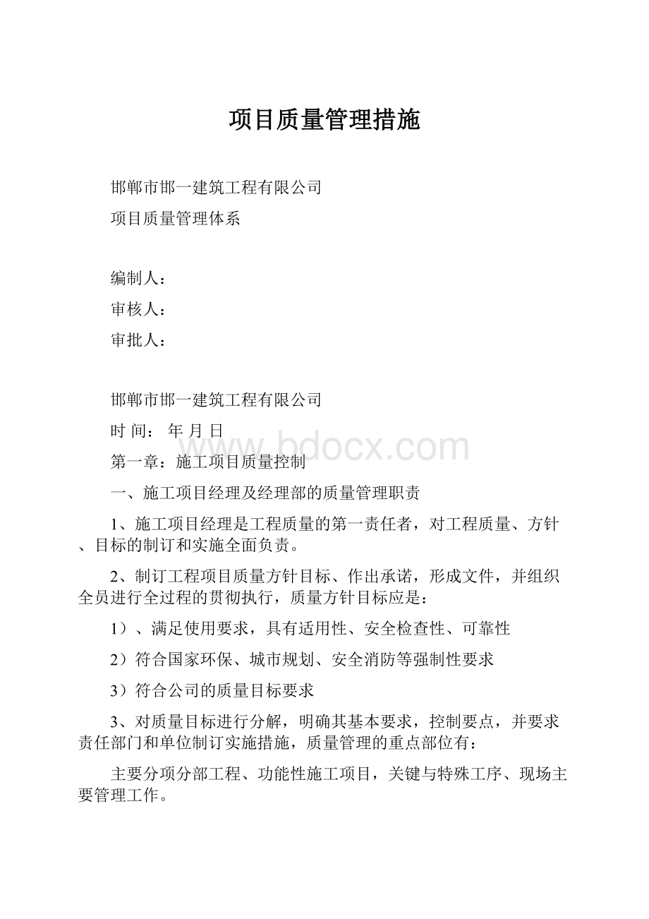 项目质量管理措施.docx