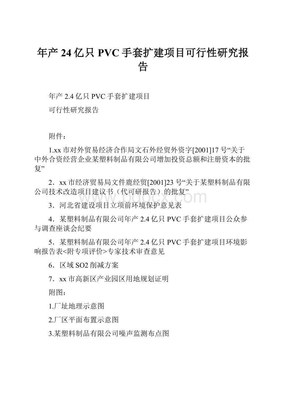 年产24亿只PVC手套扩建项目可行性研究报告.docx_第1页