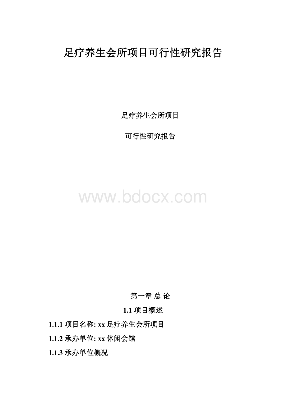 足疗养生会所项目可行性研究报告.docx