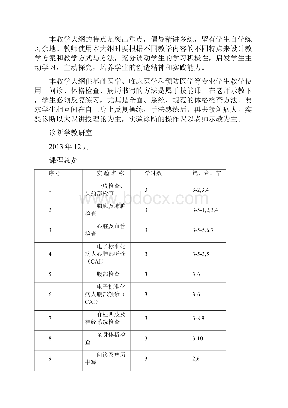 诊断学实验课教学大纲.docx_第3页