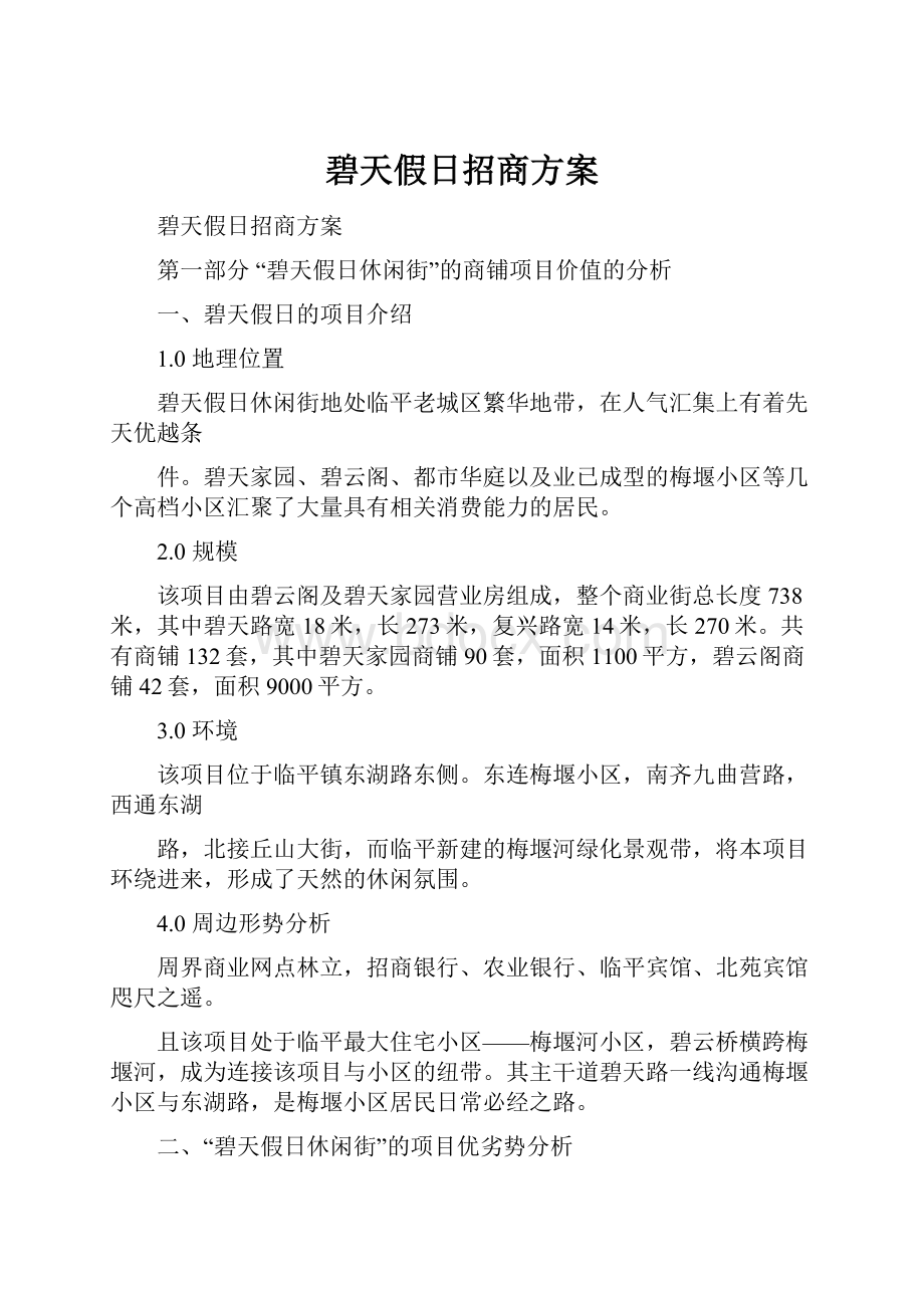 碧天假日招商方案.docx_第1页