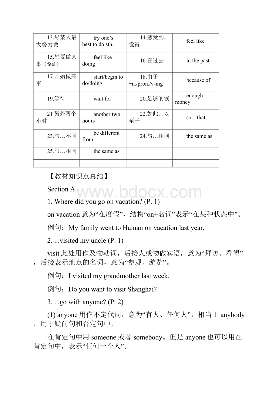 新人教新目标版八年级英语上册短语语法知识点汇总.docx_第2页