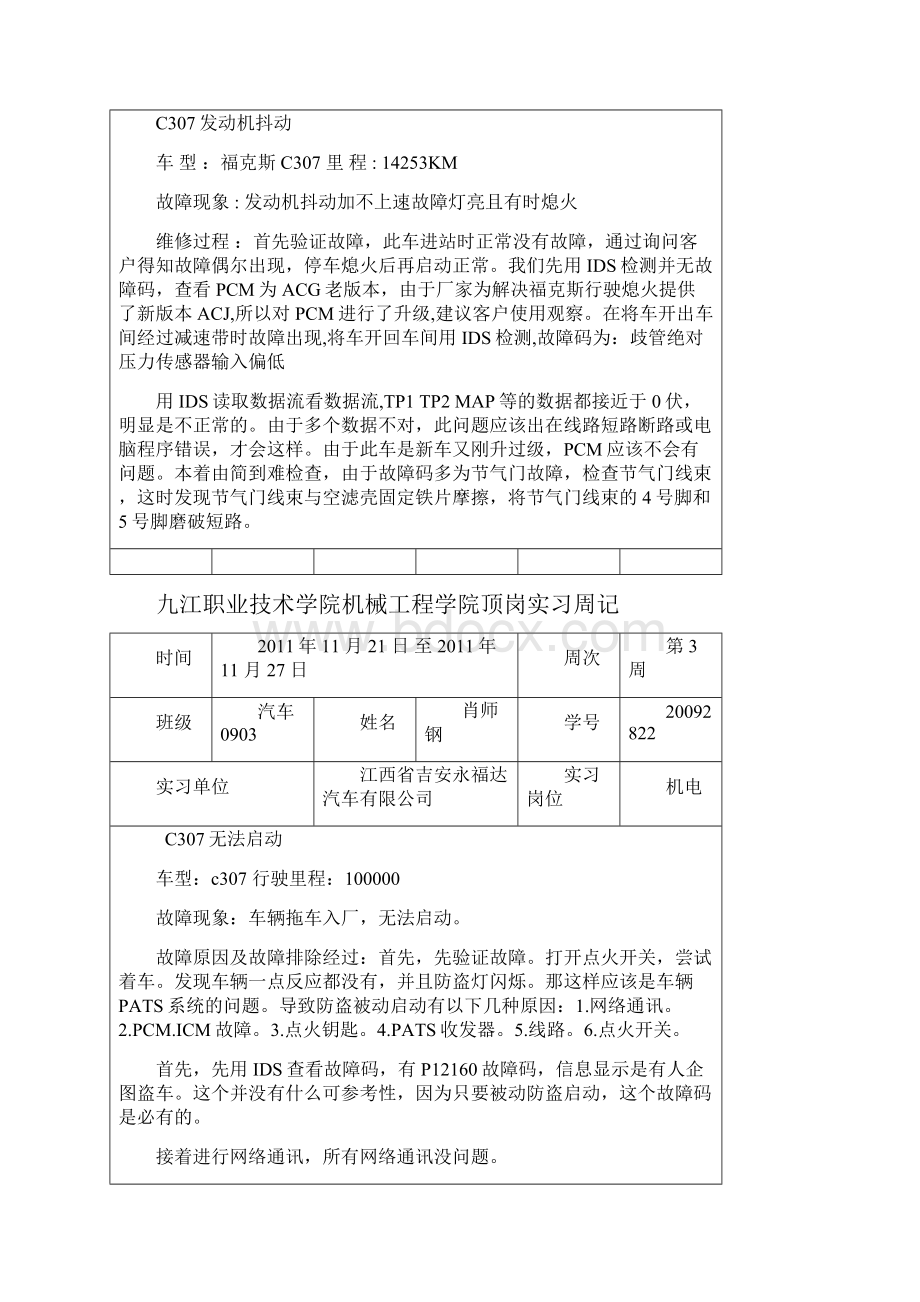 汽车检测与维修专业实习周记24篇.docx_第2页