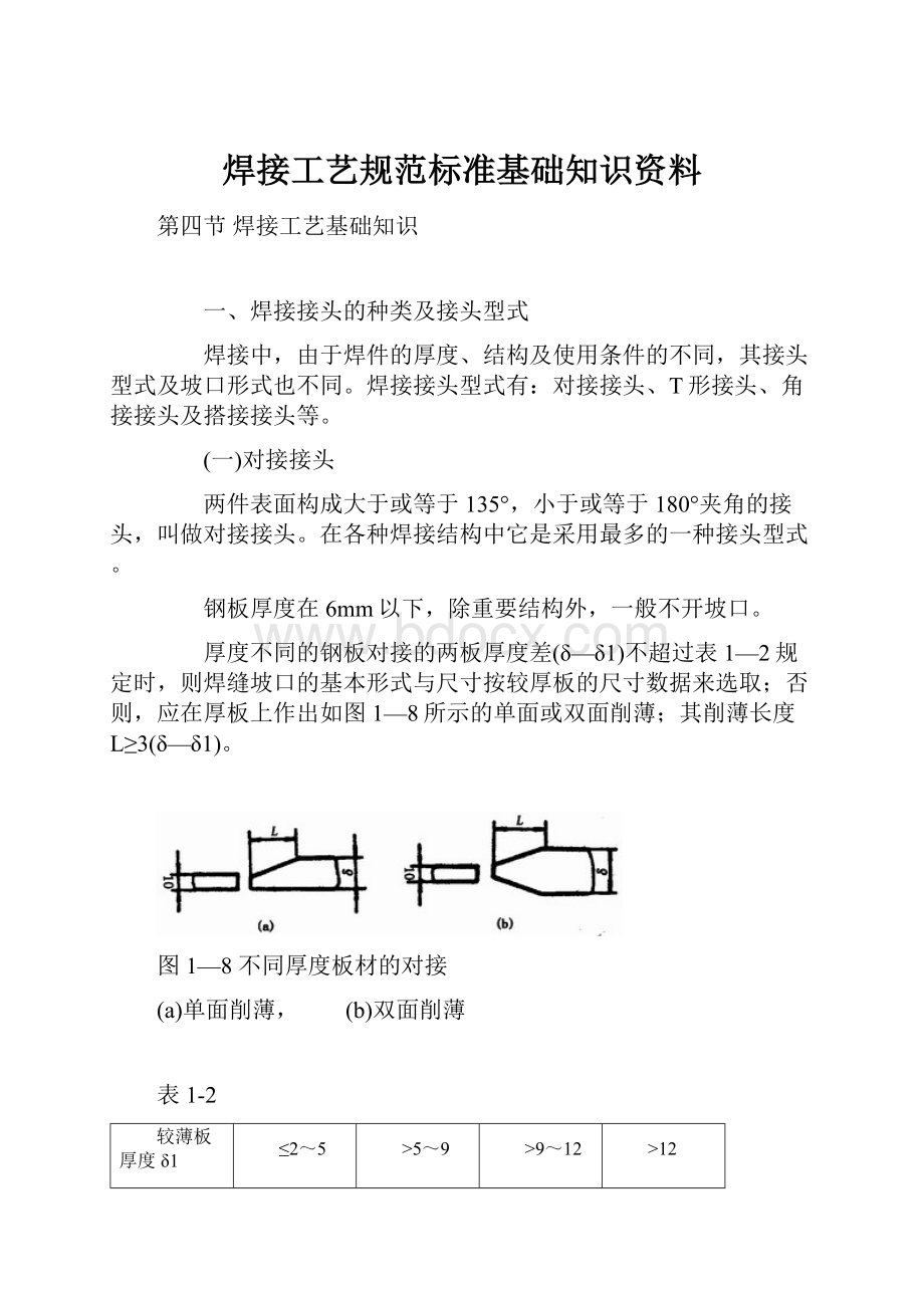 焊接工艺规范标准基础知识资料.docx