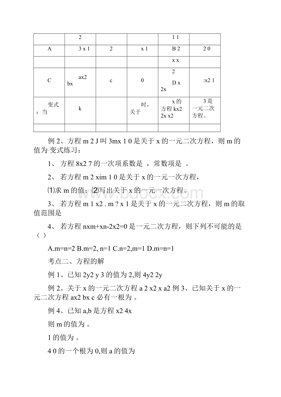 一元二次方程分知识点详细适合基础差的学生.docx_第3页