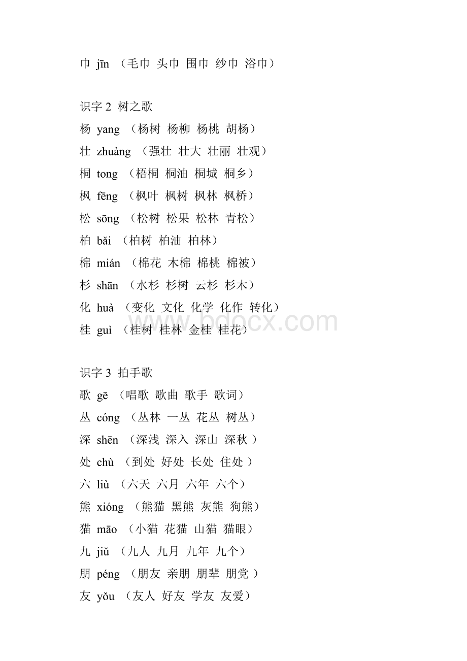 部编版二年级上册《写字表》生字扩词带拼音可打印.docx_第3页