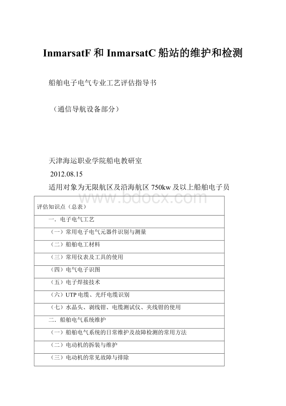 InmarsatF和InmarsatC船站的维护和检测.docx