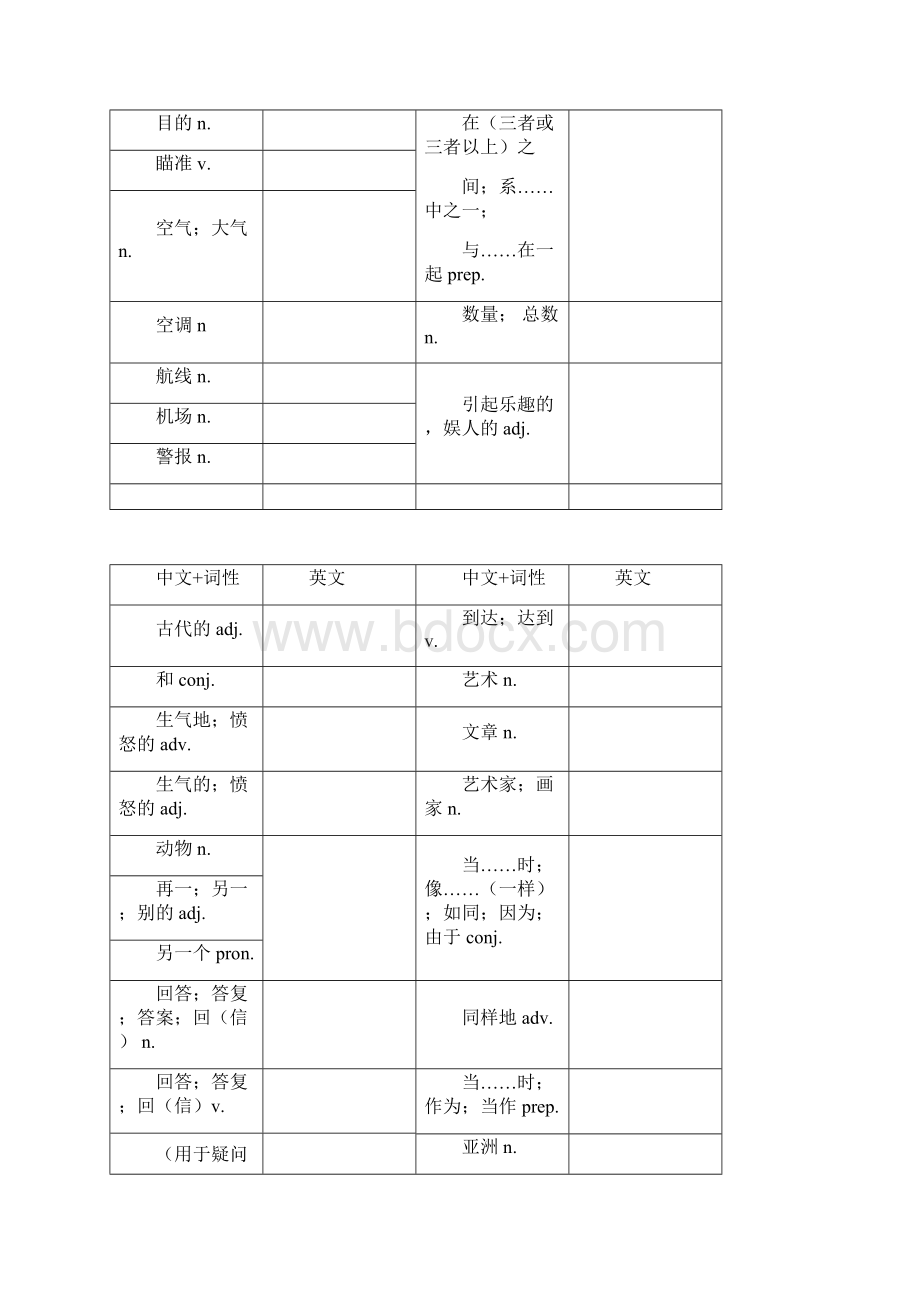 上海中考英语考纲单词词组默写.docx_第3页