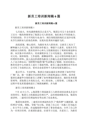 新员工培训新闻稿6篇.docx