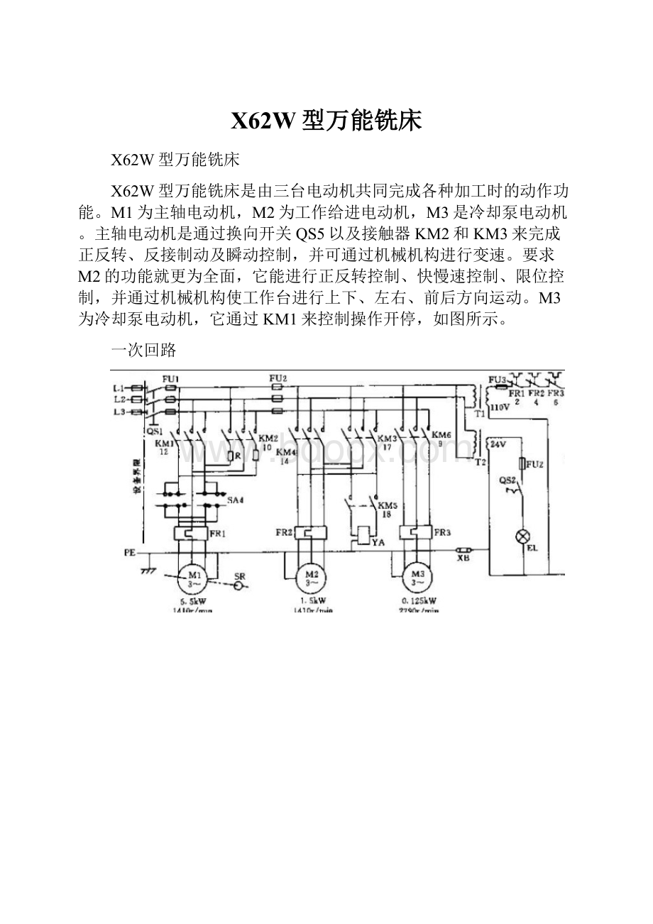 X62W型万能铣床.docx