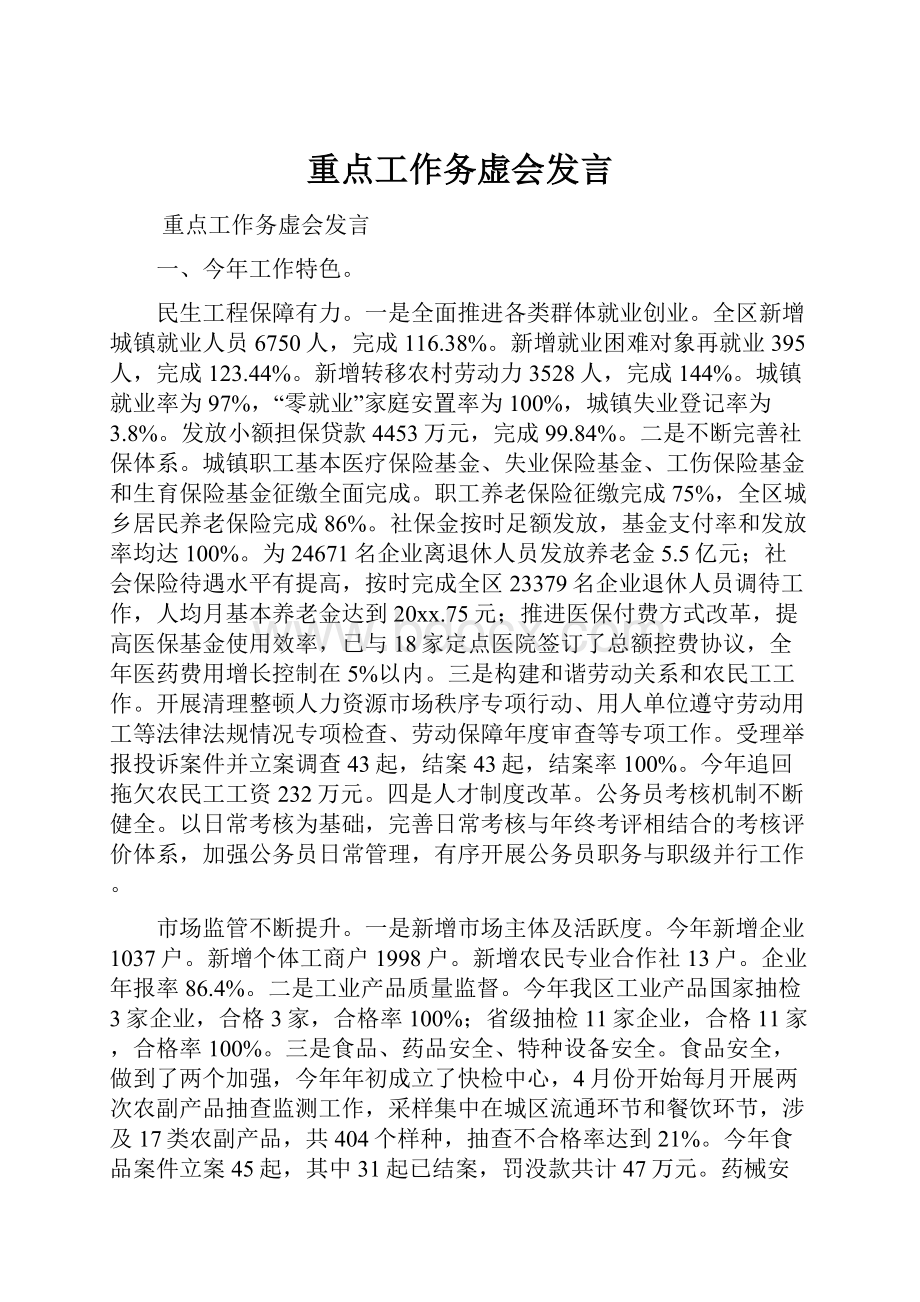 重点工作务虚会发言.docx_第1页