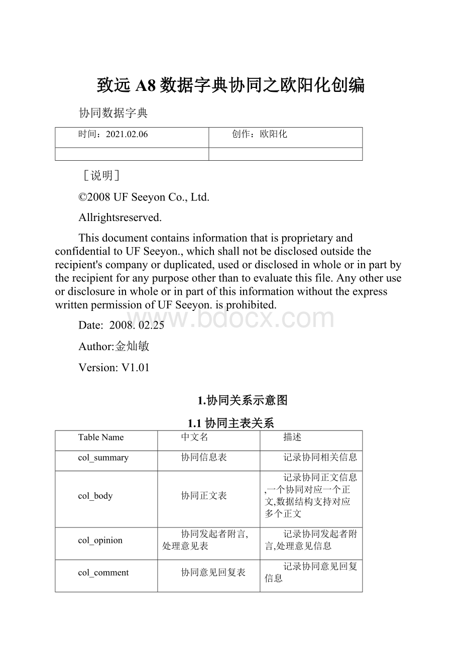 致远A8数据字典协同之欧阳化创编.docx_第1页