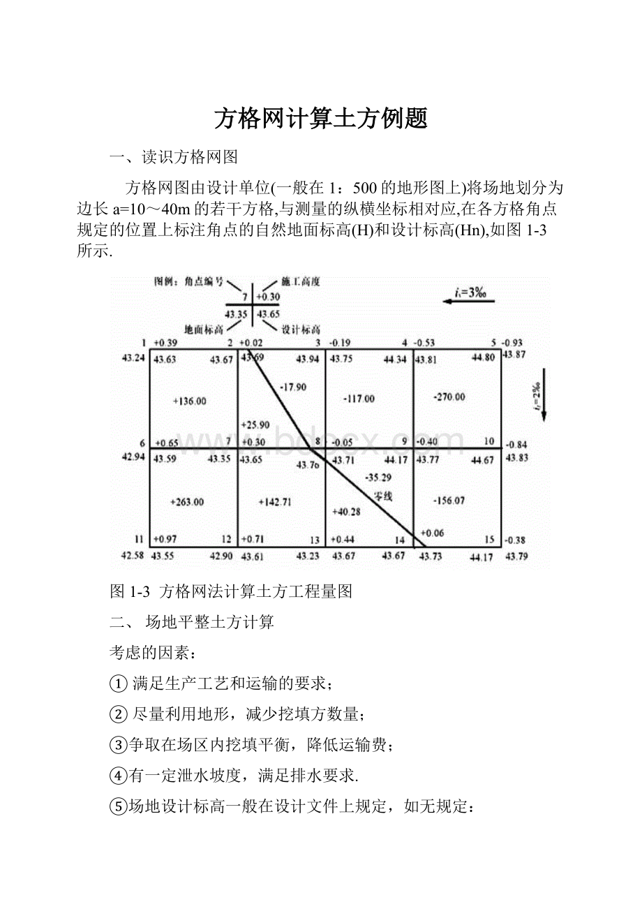 方格网计算土方例题.docx_第1页