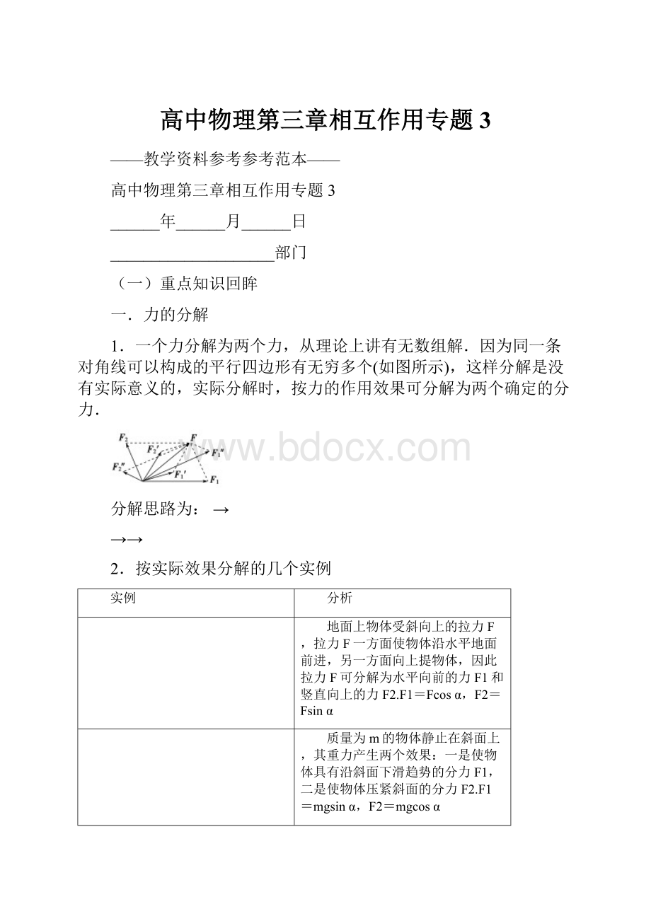 高中物理第三章相互作用专题3.docx_第1页