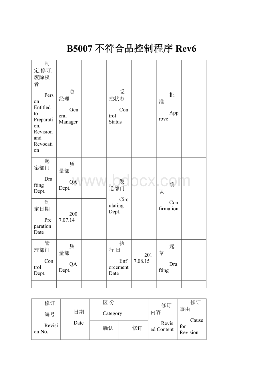 B5007 不符合品控制程序 Rev6.docx