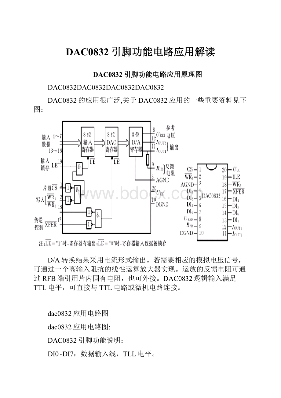 DAC0832引脚功能电路应用解读.docx