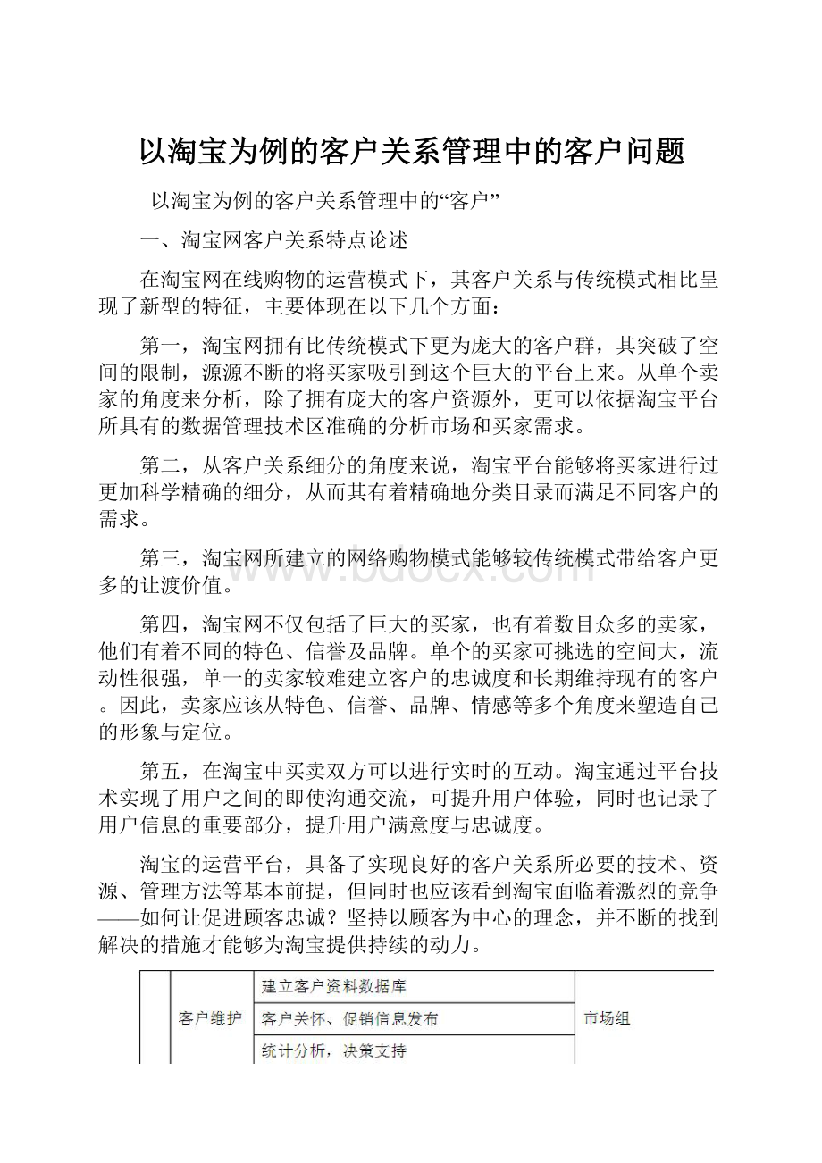 以淘宝为例的客户关系管理中的客户问题.docx_第1页