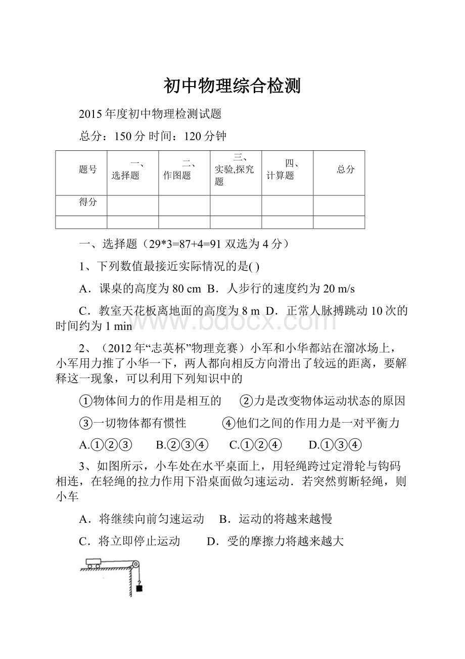 初中物理综合检测.docx