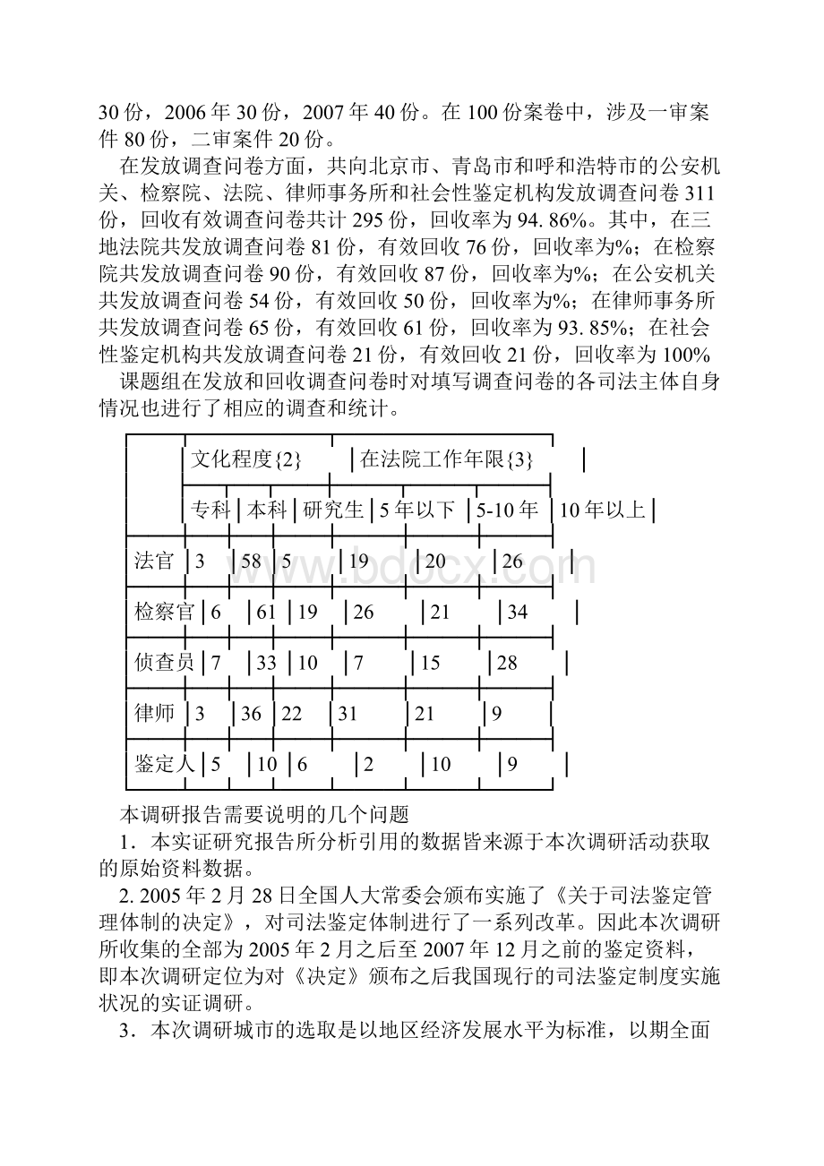 浅论中国刑事司法鉴定制度实证调研报告上.docx_第2页