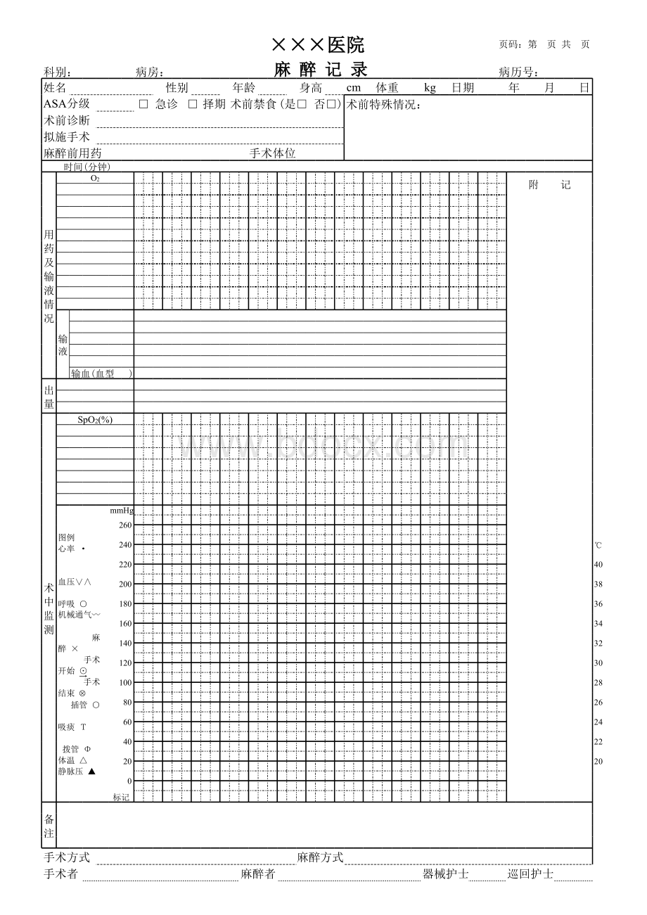 麻醉记录单.xls