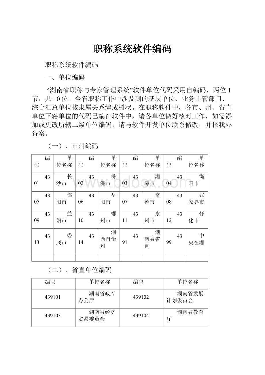 职称系统软件编码.docx_第1页