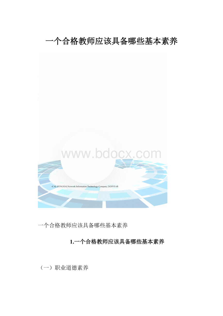 一个合格教师应该具备哪些基本素养.docx