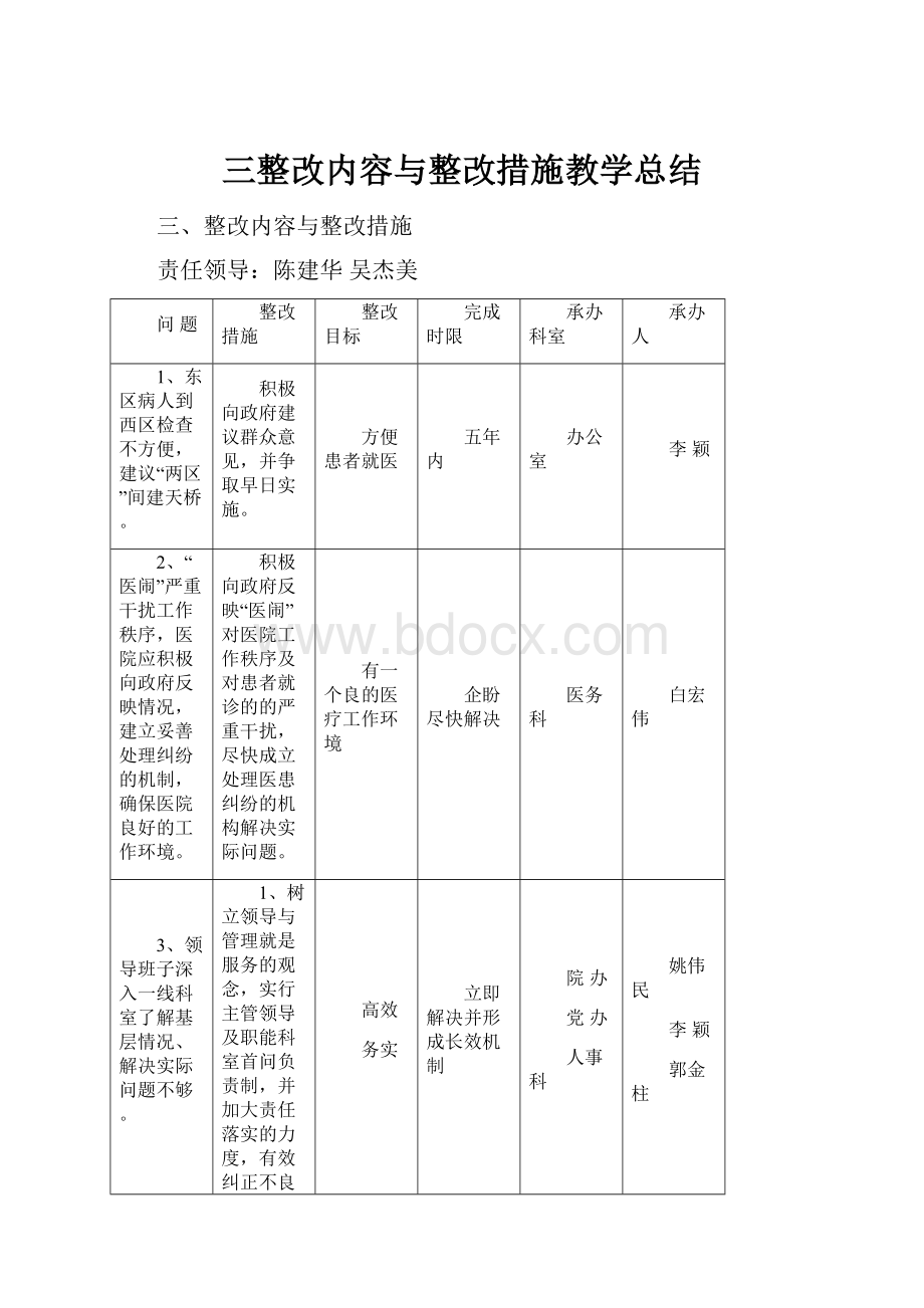 三整改内容与整改措施教学总结.docx_第1页