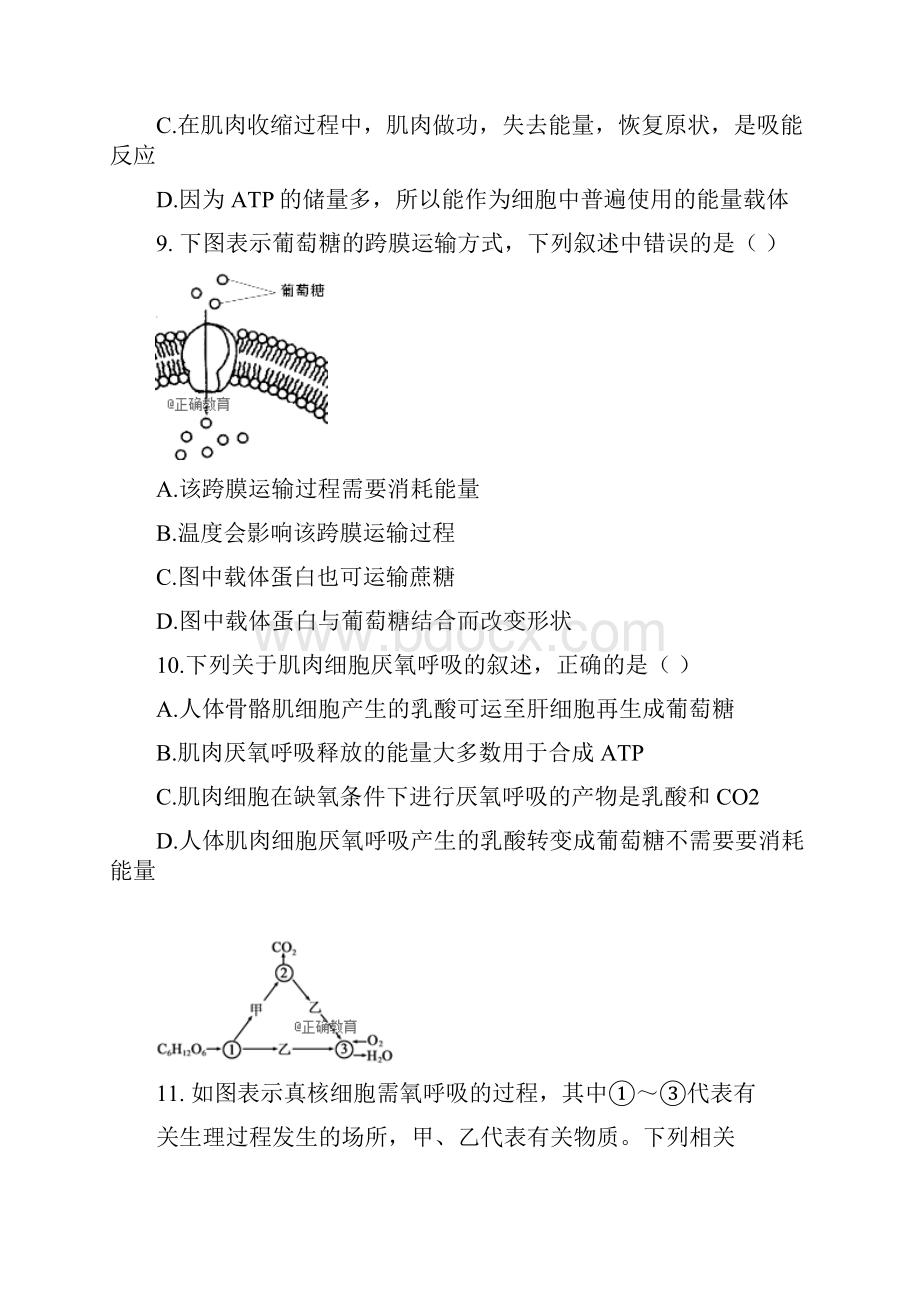 名师推荐资料浙江省温州市九校学年高一生物下学期期末联考试题.docx_第3页