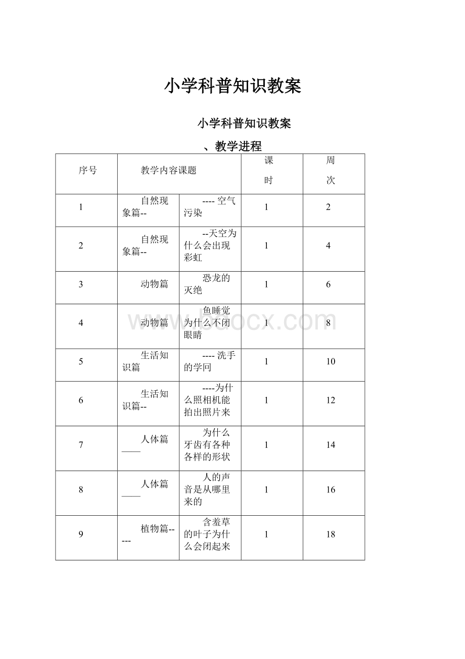 小学科普知识教案.docx