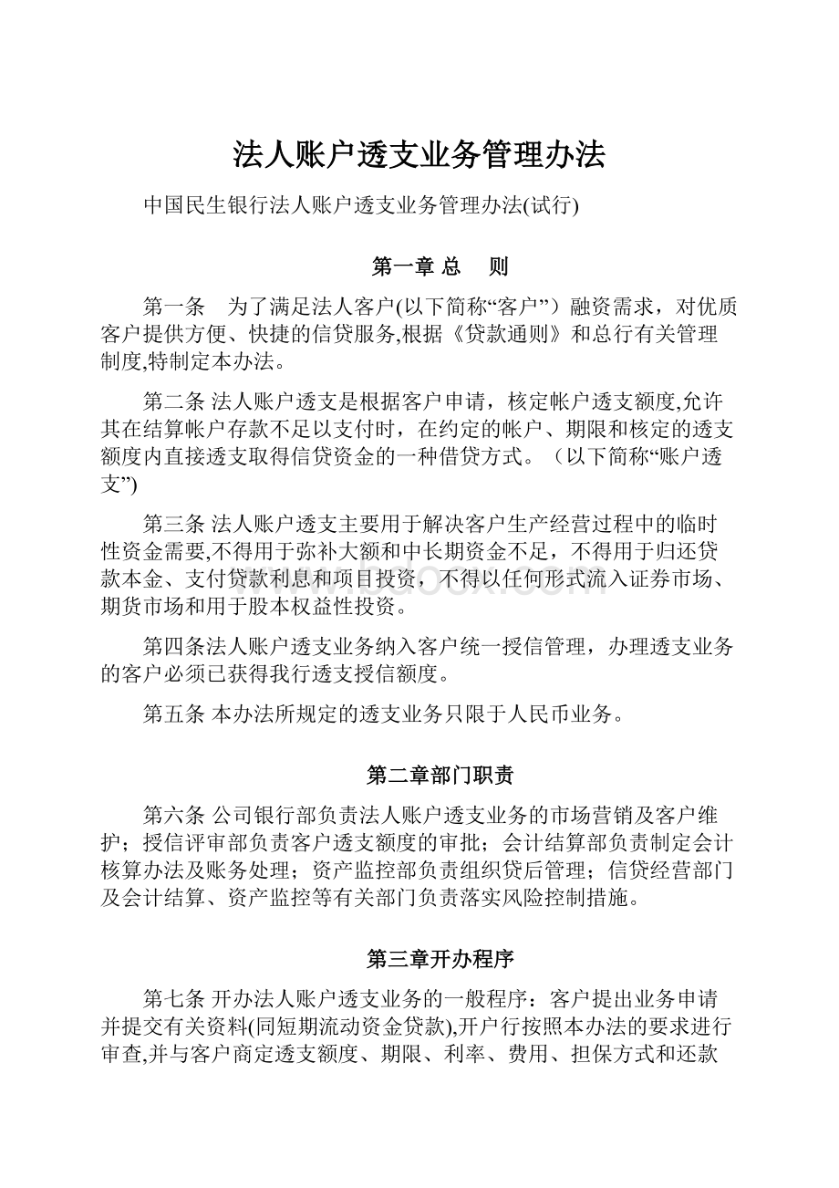 法人账户透支业务管理办法.docx