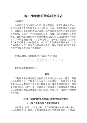 客户满意度的策略研究报告.docx