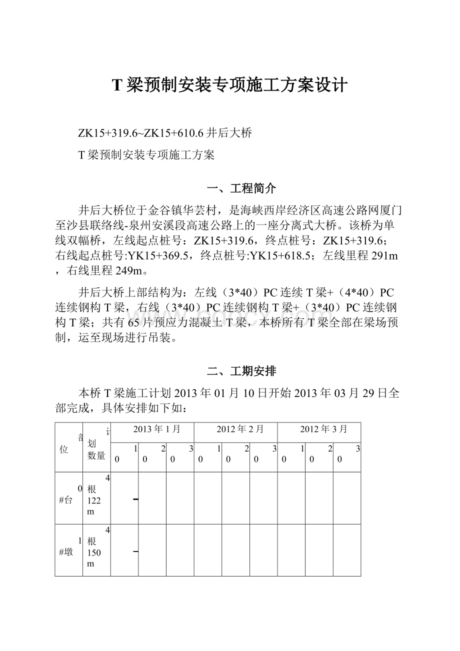 T梁预制安装专项施工方案设计.docx_第1页