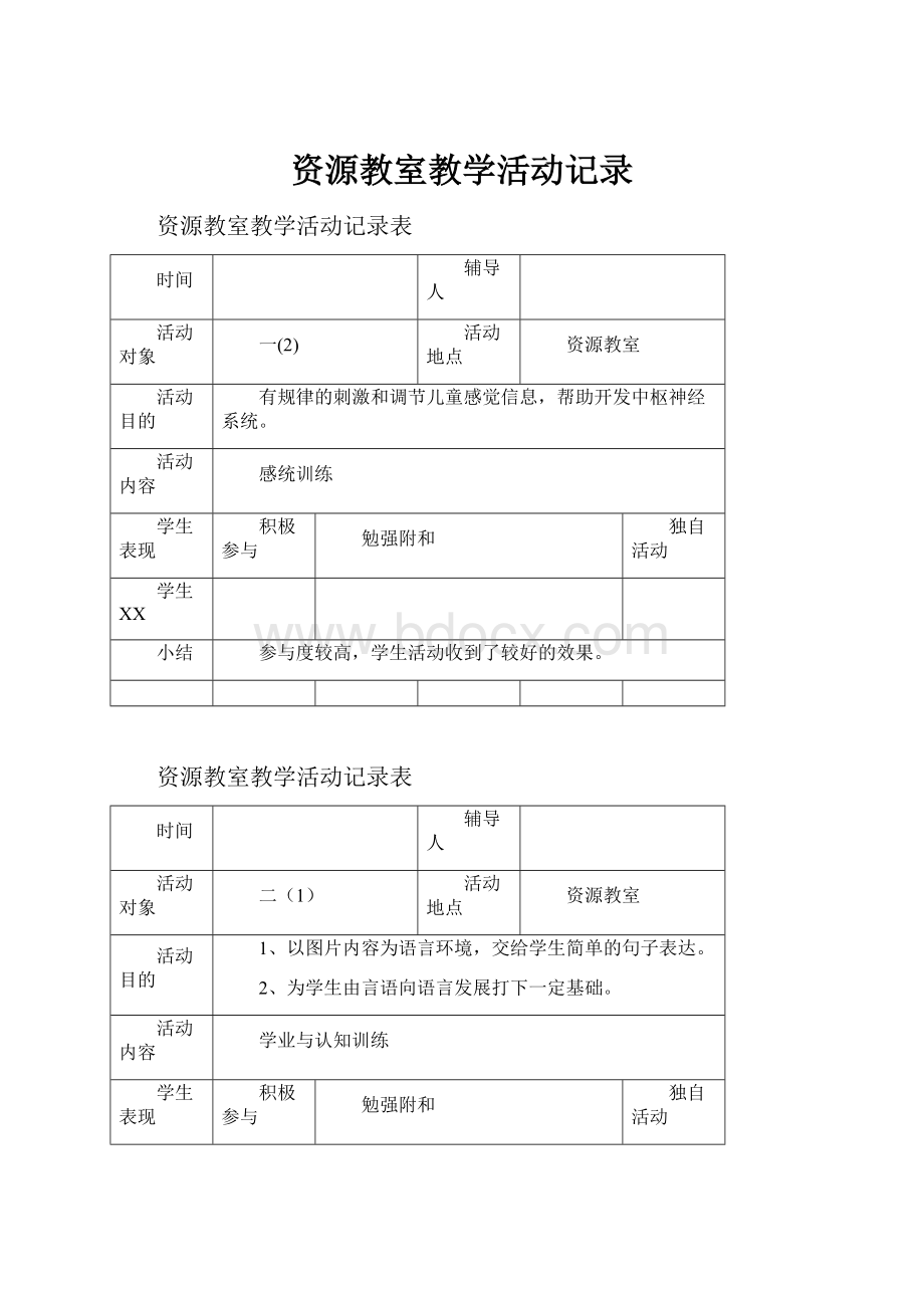 资源教室教学活动记录.docx