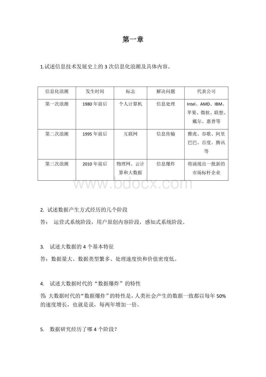 大数据技术原理与应用-林子雨版-课后习题答案.docx_第1页