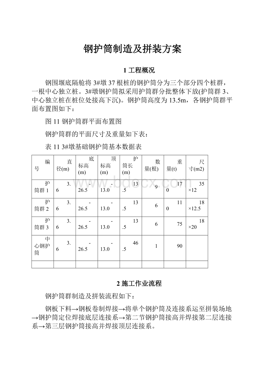 钢护筒制造及拼装方案.docx