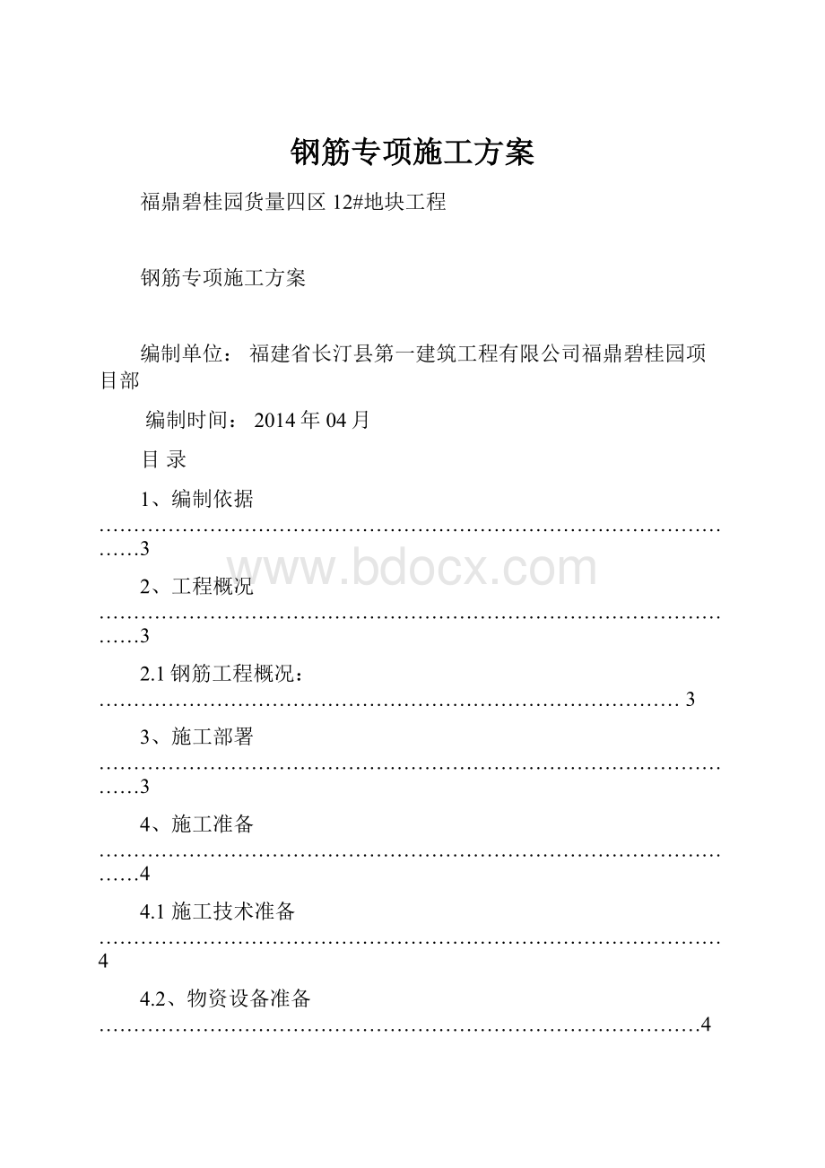 钢筋专项施工方案.docx