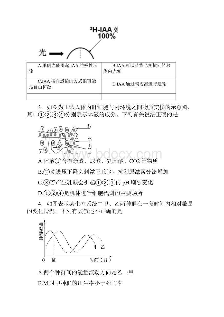 江西赣中南五校届高三上学期第一次联考生物试题及答案.docx_第2页