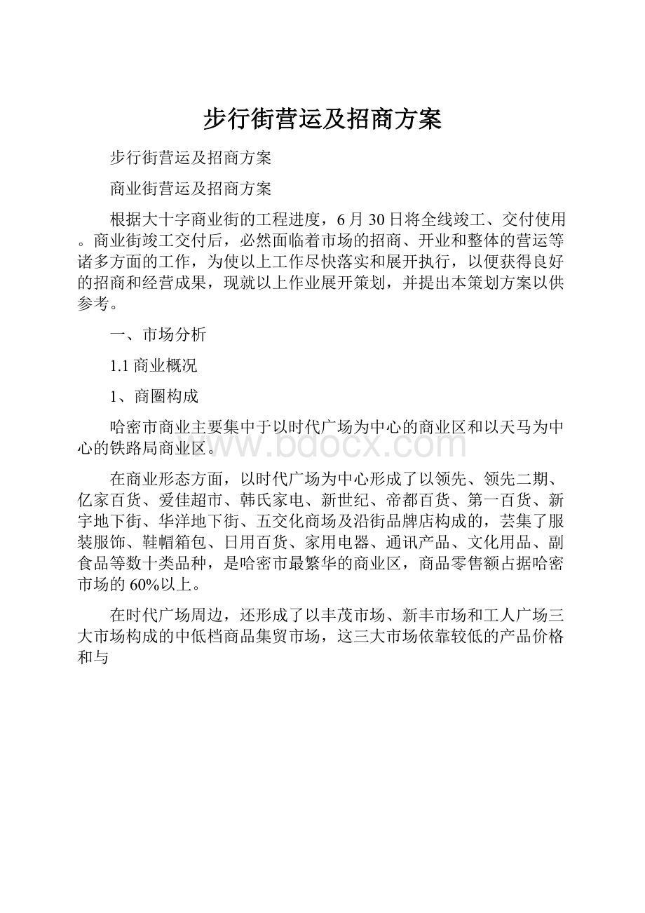 步行街营运及招商方案.docx